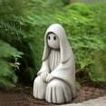 thumbnail image 1 of Halloween Ghoat Decoration, Halloween White Ghost Outdoor Statue Cute Ghost Decoration Resin Crafts Spooky Halloween Decor, 1 of 5
