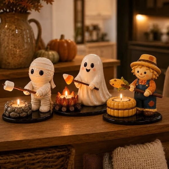 Halloween Ghost 3 Companion Halloween Decor, Fall Decorations, Decor Living Room, Spooky Seasonal Display, Small Space Accent, Tabletop Figurine, Assorted Style, 1 Pc