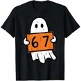 thumbnail image 1 of Halloween Ghost 6 7 Placard Six Seven 67 Costume Boys Kids T-Shirt, 1 of 8