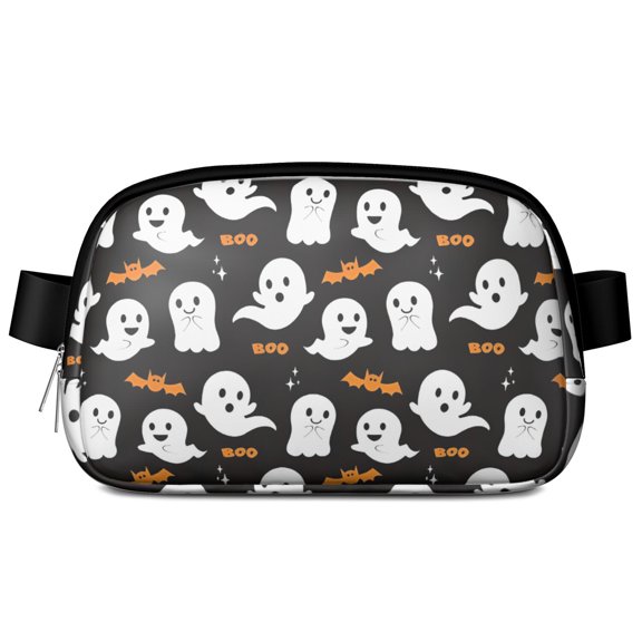 Halloween Ghost Bat Pattern Cute Fanny Packs for Women,Travel Waterproof Crossbody Fanny Bags Waist Purse for Women Anti Theft Adjustable Strap for Running Travel Cycling