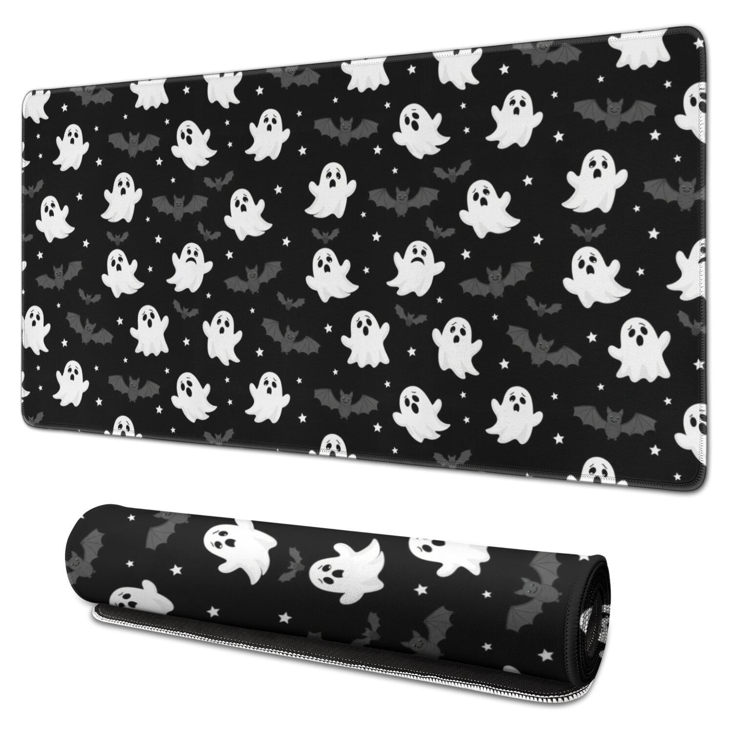 Halloween Ghost Bat Pattern Extended Large Mouse Pad, Desk Protector ...