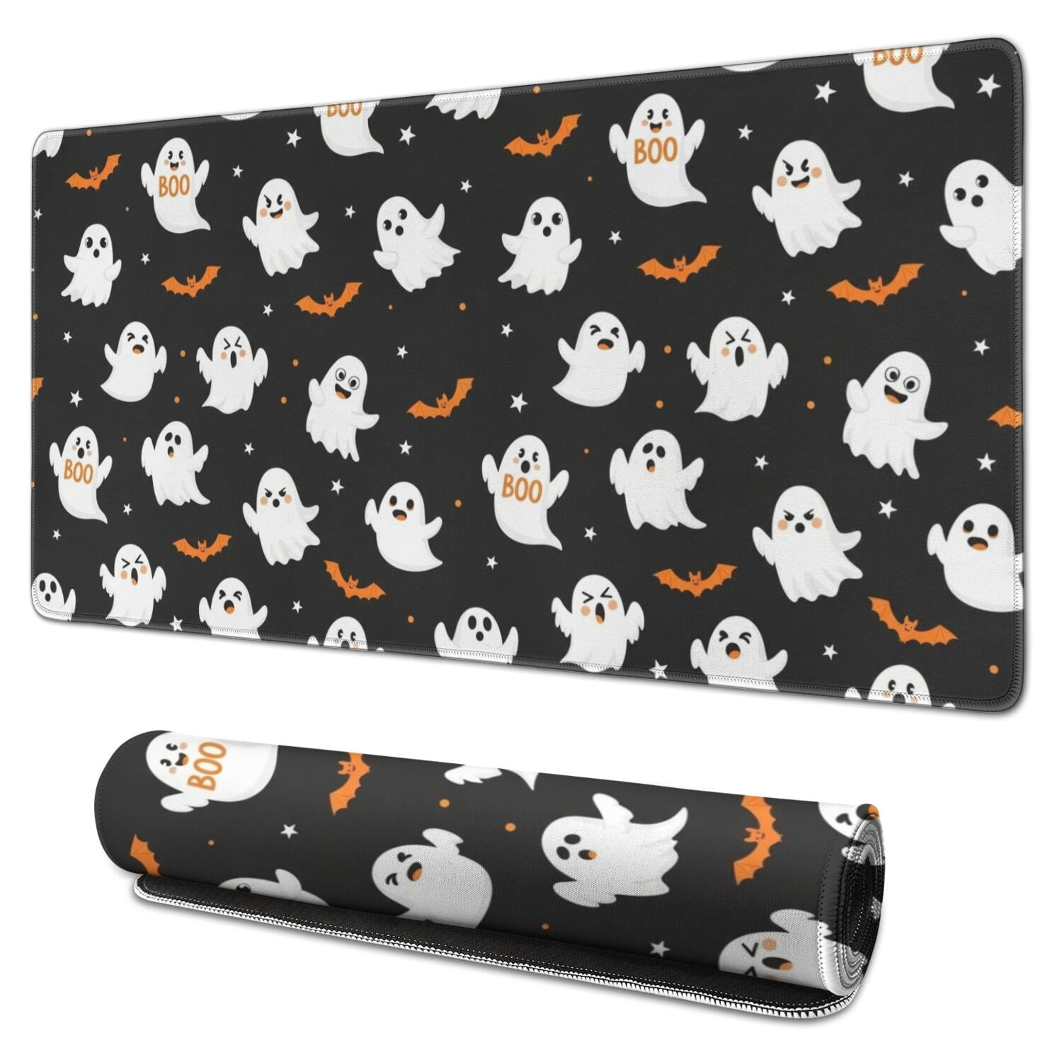 Halloween Ghost Bat Pattern Extended Large Mouse Pad, Desk Protector ...