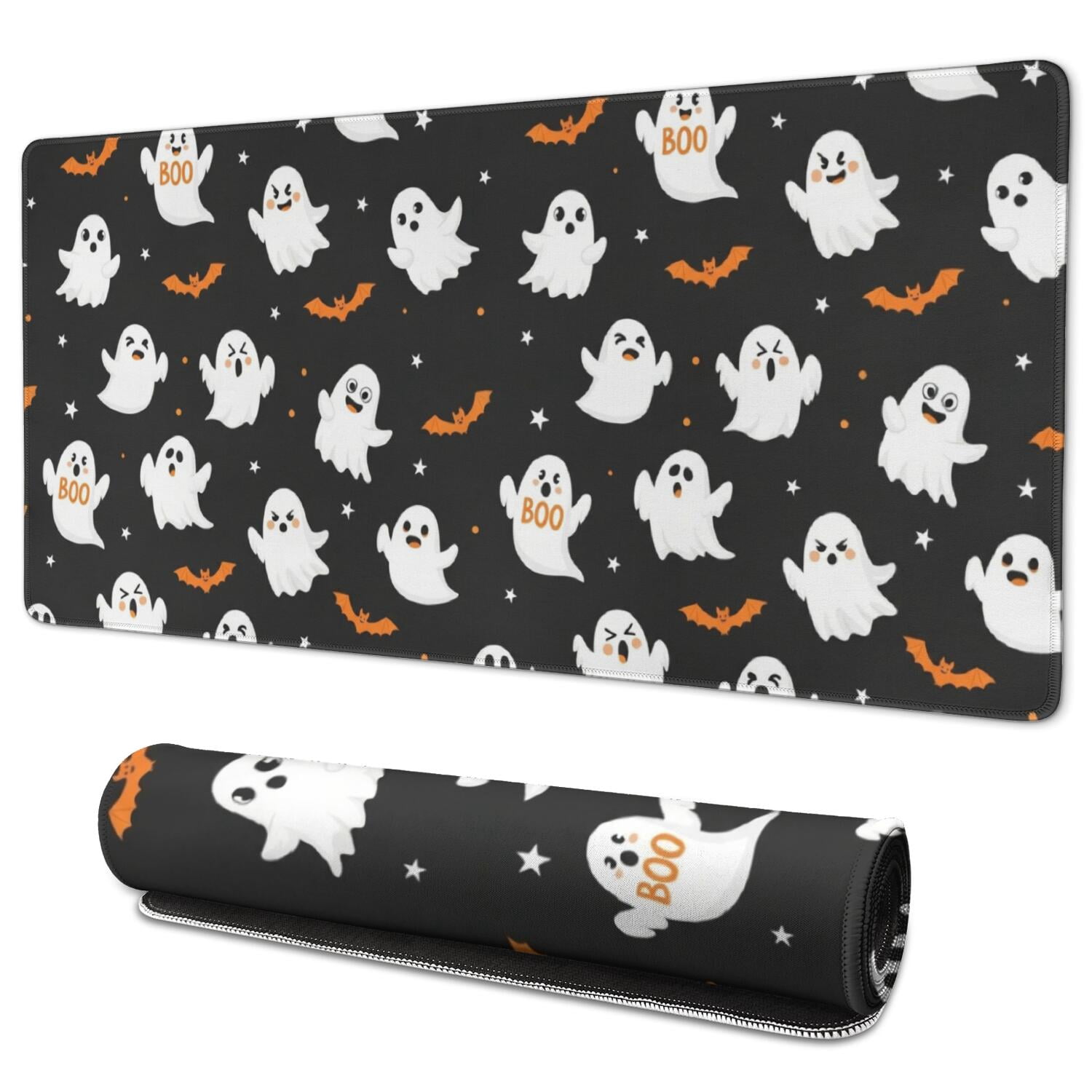 Halloween Ghost Bat Pattern Extended Large Mouse Pad, Desk Protector ...