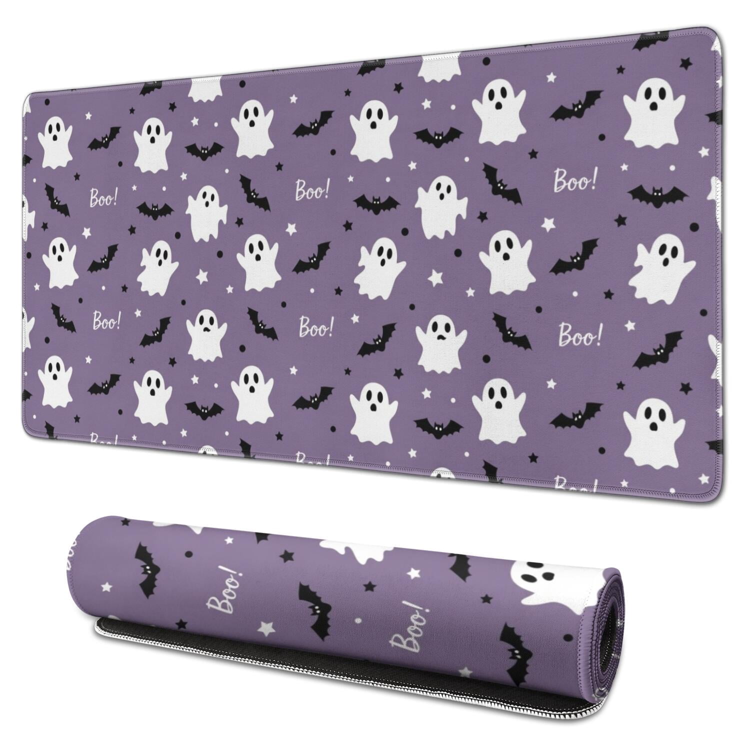 Halloween Ghost Bat Pattern Extended Large Mouse Pad, Keyboard Mouse ...