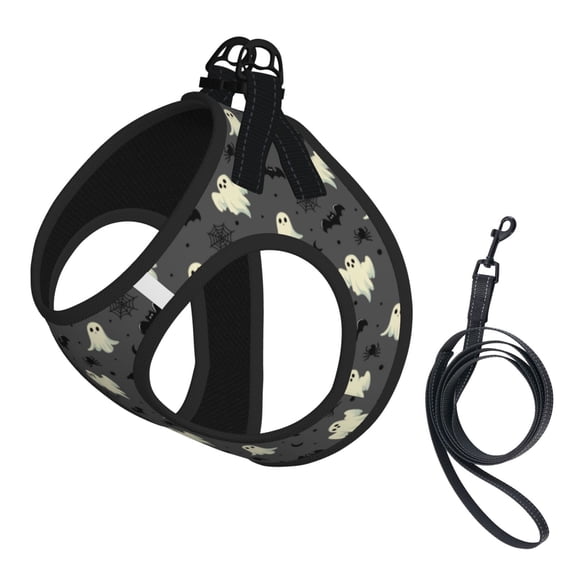 Halloween Ghost Bat Pet Leash Vest Small Dogs Cats Puppy Harness With Leash Reflective No Choke Small