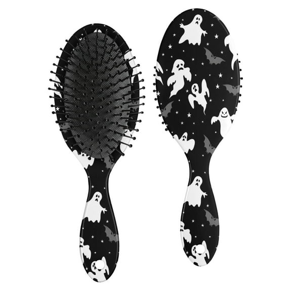 Halloween Ghost Bat Star Pattern Hair Brush,Girls Detangling Hair Brush,Glide Through Tangles with Ease for Wet & Dry Hair,8.8"X2.8"