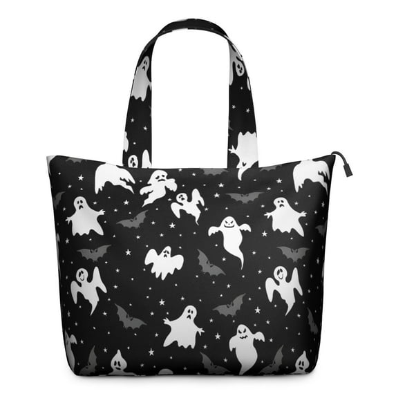 Halloween Ghost Bat Star Pattern Travel Tote Bags for Women Carry On,Large Weekender Bags for Women Travel,Multi Functional Duffle Bag for Work,Shopping,Sports