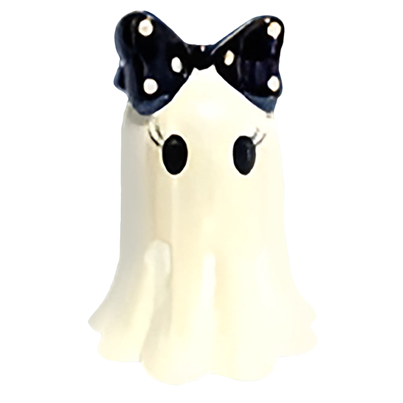 Halloween Ghost with Black White Polka Dot Bow Decorations 7.87 Inch ...