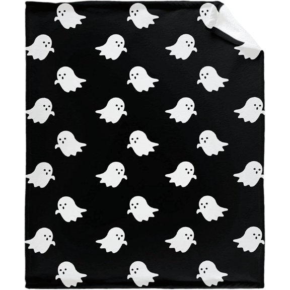 Halloween Ghost Blanket Cozy Soft Lightweight Flannel Throw Blanket for Bed Sofa Travel All Season Kids 40" x 50"