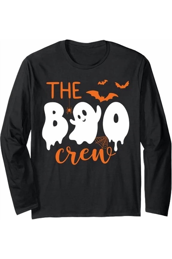 Halloween Ghost Boo Crew Costume Matching Ghost Long Sleeve T-Shirt