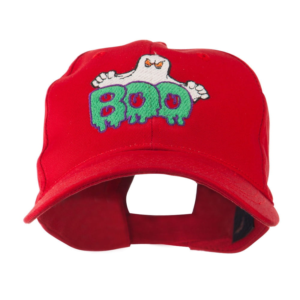 Halloween Ghost Boo Embroidered Cap - Red OSFM - Walmart.com