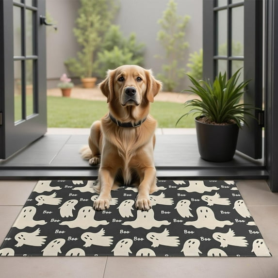 Halloween Ghost Boo Pattern Door Rugs,Washable Non Slip Door Mats Indoor,Decorative Door Mats,Entry Mat Indoor for Entrance,Bedroom,Kitchen,Bathroom,20"x32"