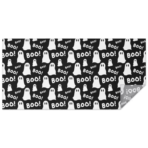 Halloween Ghost Boo Pattern Rectangle Tablecloth 60"x120",Waterproof Polyester Rectangle Table Cloth, Wipeable Spillproof Polyester Tablecloth for Dining, Camping, Indoor and Outdoor
