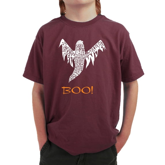 Halloween Ghost - Boy's Word Art T-Shirt