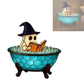 Halloween Ghost Bubble Bath Lamp, Bathtub Ghost Night Lights, Cute Led Lamp for Bathroom Decor, Spooky Reading Books Nightlight
