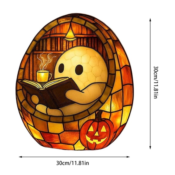 Halloween Ghost Bubble Bath Lamp,Cute Ghost Night Light Reading Book Lamp, Ghost Nightlight for Indoor Readers, Desk, Party, Table, Shelf & Fireplace Halloween Decorations