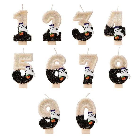 Halloween Ghost Candle Decoration Ghost Birthday Candle Number 0-9 Candle for Halloween Birthday Party Decorations,Nightmare Christmas Party Supplies,Halloween Ghost Candle Cake Topper