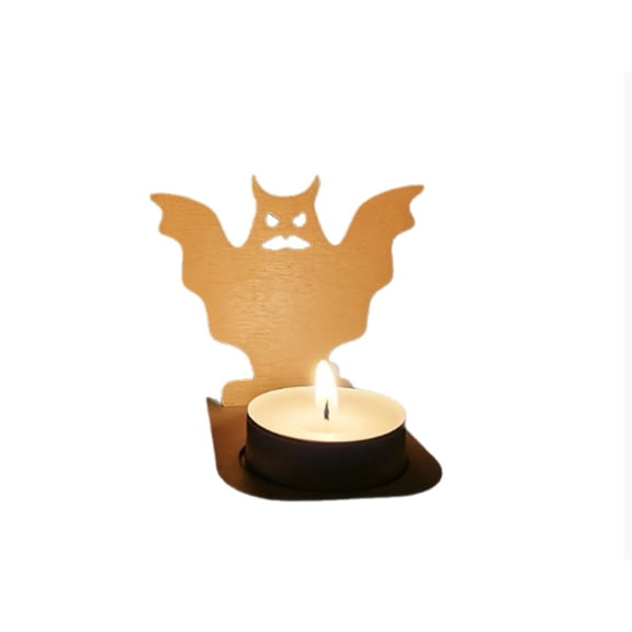 Halloween Ghost Candle Holder 3.5in, Halloween Decor Indoor Tabletop Tealight Stand, Wooden Candle Display for Halloween Decorations, Halloween Party Centerpiece
