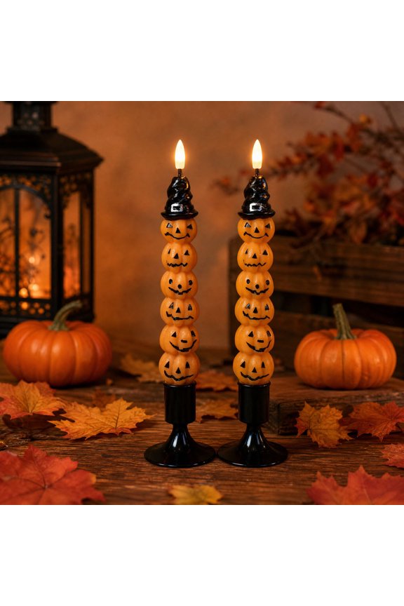 Halloween Ghost Candle Lamp, LED Flameless Ghost Candle Light Battery Operated Decorative Night Light Safe Flickering Glow, Halloween Table Decor for Party Bedroom Bar Mantel Shelf