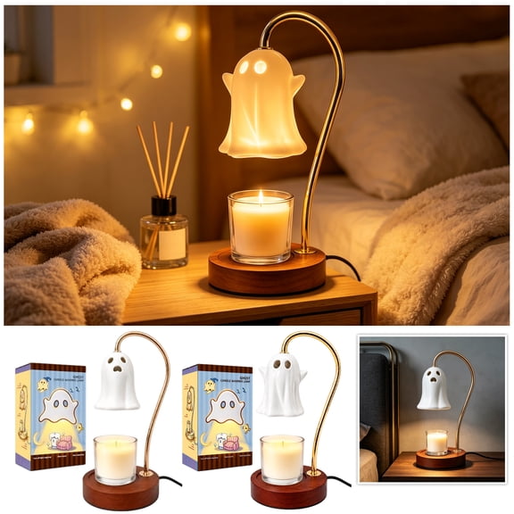 Halloween Ghost Candle Warmer Lamp,Flameless Spooky Cute Wax Melter,Aromatherapy Diffuser for Home Decor,Halloween Home Decoration/Gift,B