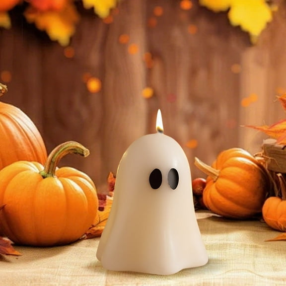 Halloween Ghost Candles Cute White Ghost Shape Candle For Home Bedroom Halloween Party Decoration(Style A-6Cm)