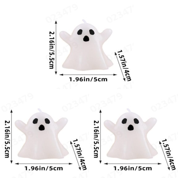 Halloween Ghost Candles Ghost Spooky Decor Burning White Scented Wax Candles Gifts for Basket Stuffers Halloween Room Table Indoor Decorations