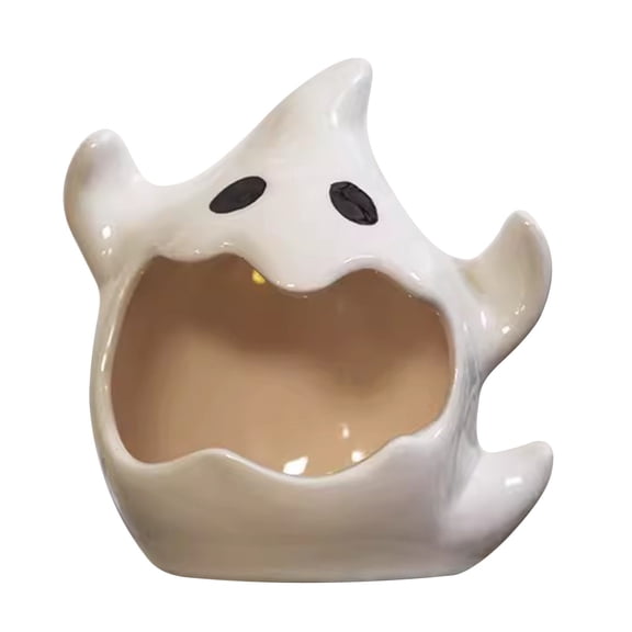 Halloween Ghost Candlestick Cute Pumpkin Lantern Ceramic Ornament for Home Bar and Party Decor
