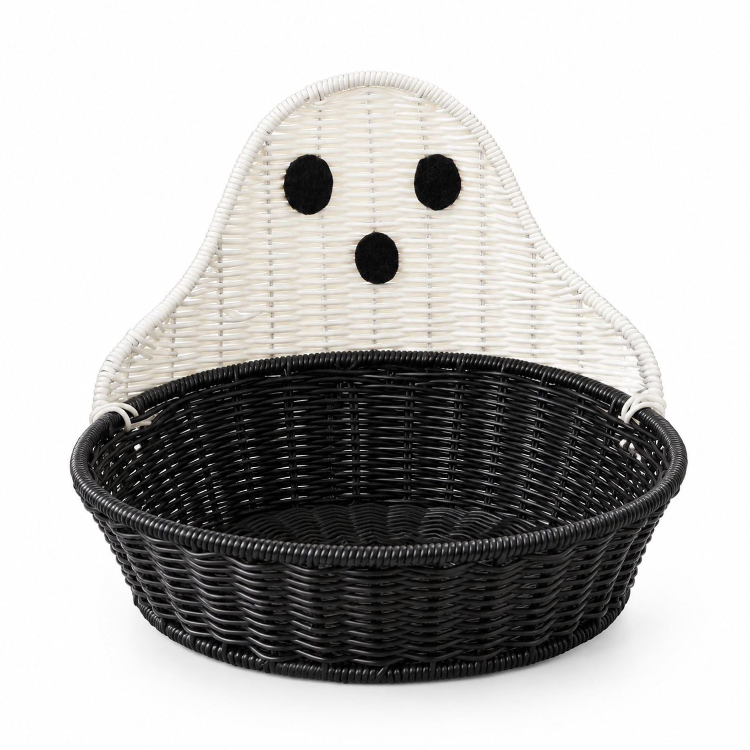 Halloween Ghost Candy Bowl, 11.8 inches Resin Wicker Trick or Treat ...