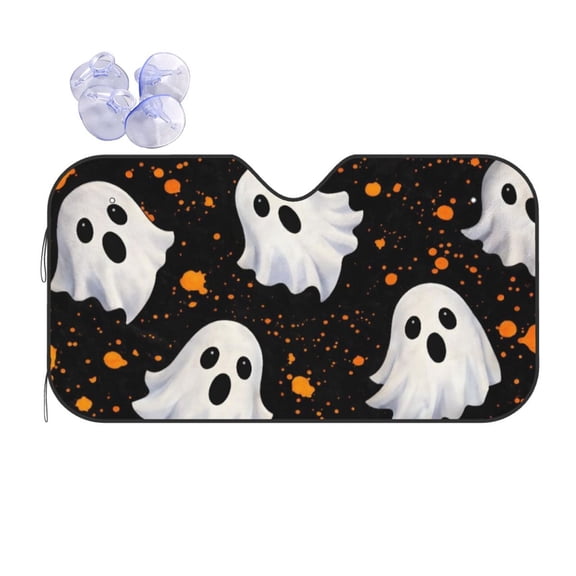 Halloween Ghost Car Windshield Sun Shade Universal Fit Auto Sun Visor Protector