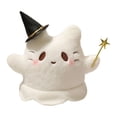 thumbnail image 1 of Halloween Ghost Cat Plush, Cute Ghost‑Shaped Cat Stuffed Doll with Magic Wand, Soft Plushies with Pumpkin & Witch Hat, for Halloween Home Decor, Party Favors & Holiday Gift, B, 1 of 5