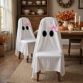 thumbnail image 1 of Halloween Ghost Chair Covers, 47 x 79 Inches Spooky Face Sign for Halloween Party Home Dining Room Office Decor, 1 of 5