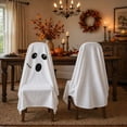 thumbnail image 1 of Halloween Ghost Chair Covers, 47 x 79 Inches Spooky Face Sign for Halloween Party Home Dining Room Office Decor, 1 of 5
