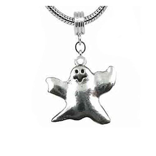 Halloween Ghost Charm Dangle Bead Spacer For Snake Chain Charm Bracelet