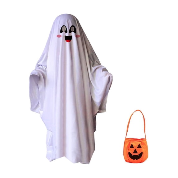 Halloween Ghost Cloak Costume, White Sheet‑Style Ghost Robe for Adults, Halloween Party Masquerade Role‑Play Cosplay Outfit