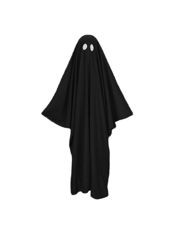 Halloween Ghost Cosplay Cloak, Simple Ghost Robe With Eye Holes, 3 Colors Black White Red, Family Matching Costume for Halloween Party And Trick Or Treat Black M