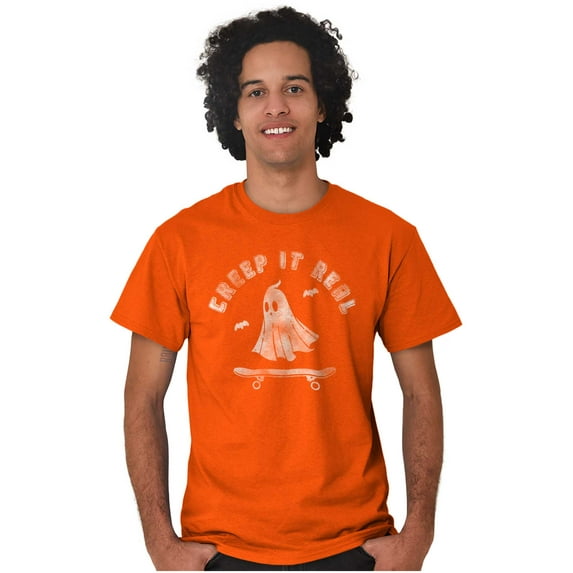 Halloween Ghost Creep It Real Skater Men's Graphic T Shirt Tees Brisco Brands L