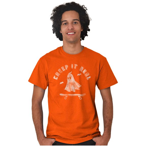 Halloween Ghost Creep It Real Skater Plus Size Crewneck Graphic Tee Shirt Brisco Brands 3X