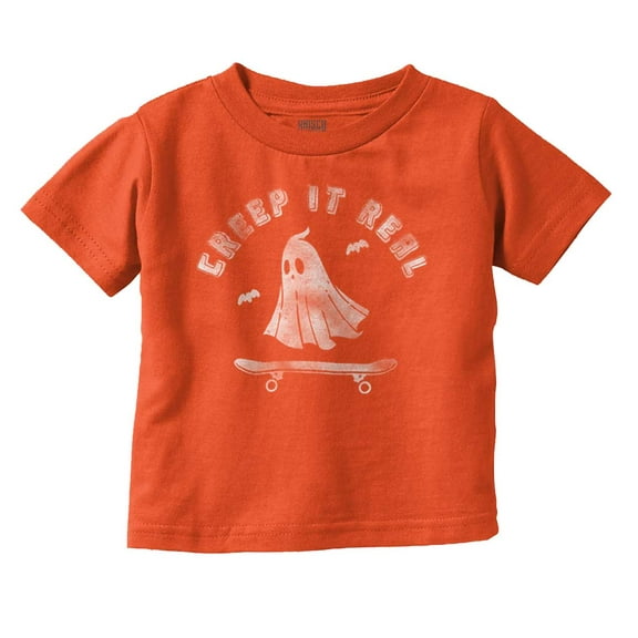 Halloween Ghost Creep It Real Skater Toddler Boy Girl T Shirt Infant Toddler Brisco Brands 2T