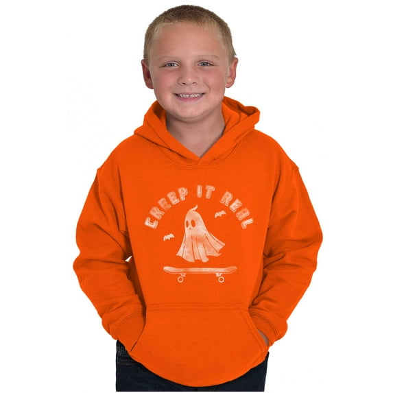 Halloween Ghost Creep It Real Skater Youth Hoodie Boy Girl Teen Brisco Brands M