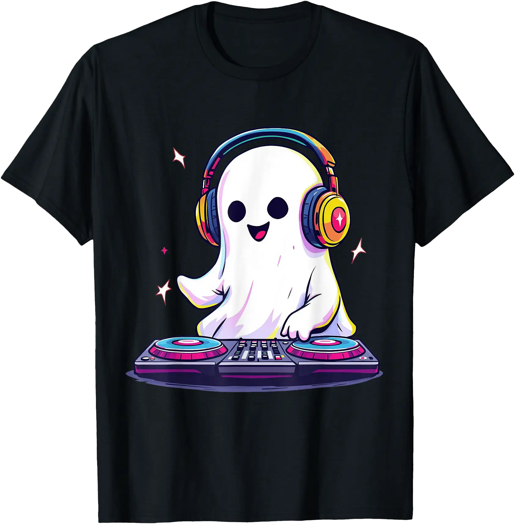 Halloween Ghost DJ EDM Music Party Spooky Season Boo Rave T-Shirt ...