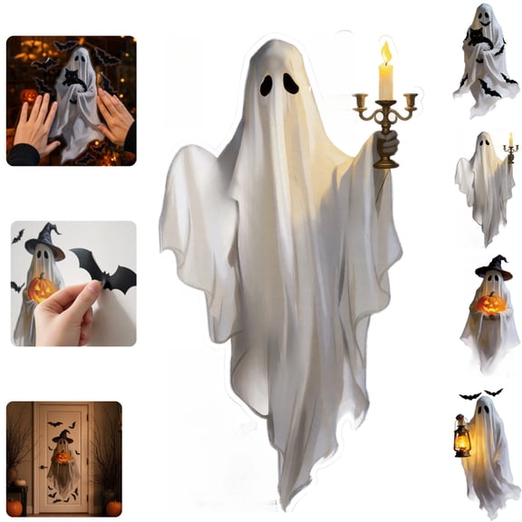 Halloween Ghost Decal For Mirror Removable Halloween Window Clings Ghost Decorations Halloween Window Decor For Home Classroom Office,B