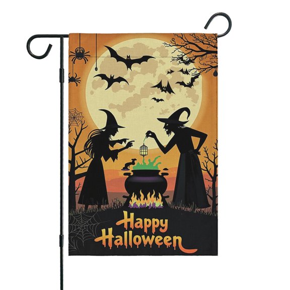 Halloween Ghost Decor Flag,12x18 Inch Double Sided Standerd Ghost Pumpkin Fall Autumn Yard Flags for Garden Outdoor Decorative Flag