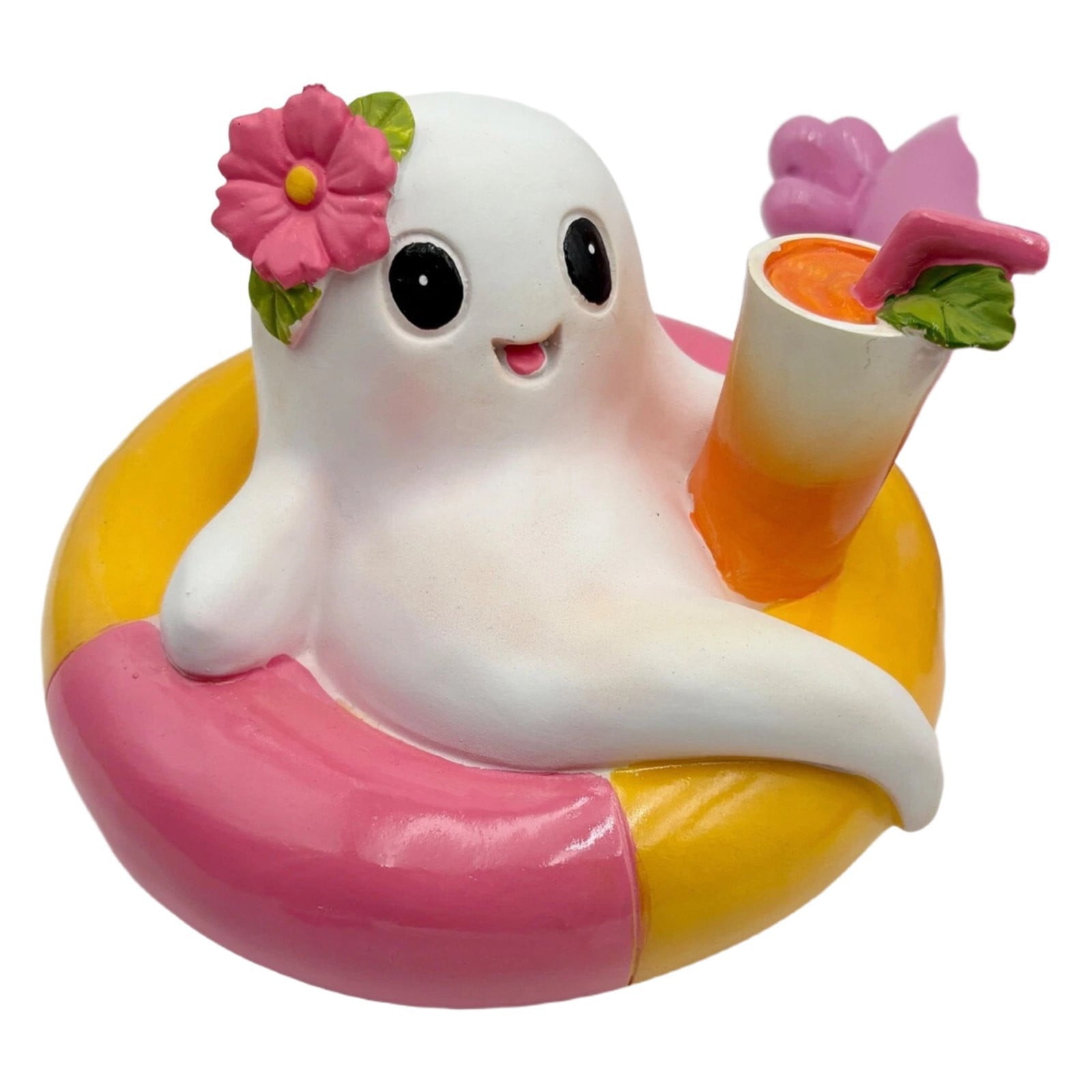 Halloween Ghost Decor: Miniature Resin Statue with Ghost Pool Float ...