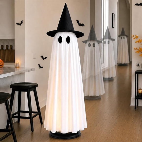 Halloween Ghost Decorations 46.5 Inch Light Up Animated Floating Ghost with Scary Sound and Touch for Party Home Haunted House Spooky Display Halloween Decor