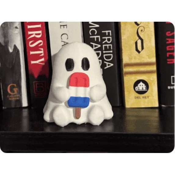 Halloween Ghost Decorations, Cute Desktop Ghost Ornament, Great Indoor Decor For Crafting Warm Halloween Holiday Atmosphere (Ice Cream-B)