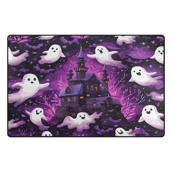 Halloween Ghost Design Memory Foam Area Rug 31"x20" Non Slip, Absorbent, Fade Proof for Living Room, Bedroom, Office