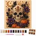 thumbnail image 1 of Halloween Ghost Diamond Art DIY Kit, 3D Pearl Rhinestone Hanging Ornament, Cute Spooky Fall Wall Decor Craft Gift for Adults Beginners(Skeleton), 1 of 6