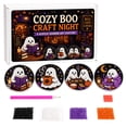 thumbnail image 1 of Halloween Ghost Diamond Painting Coaster Kit,DIY Rhinestone Art Craft Set for Adults,Spooky Handmade Coasters in Gift Box,Halloween Table Decor Gift 3.9*3.9 Inch,4PC, 1 of 6