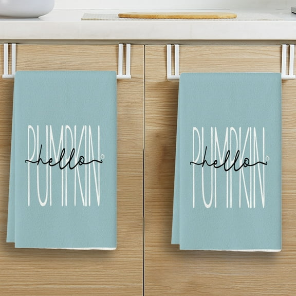 Halloween Ghost Dish Towel - 40x60cm Absorbent Kitchen Cloth with Hanging Loop (Blue Polyester)