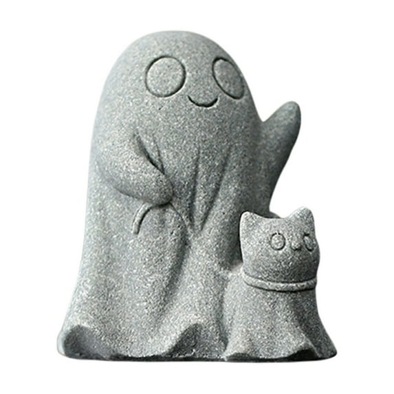 Halloween Ghost Dog Statue - Cute White Ghost Walking Dog Figurine, Spooky Resin Decor for Tabletop, Shelf & Mantel - Unique Halloween Decorations for Home & Office